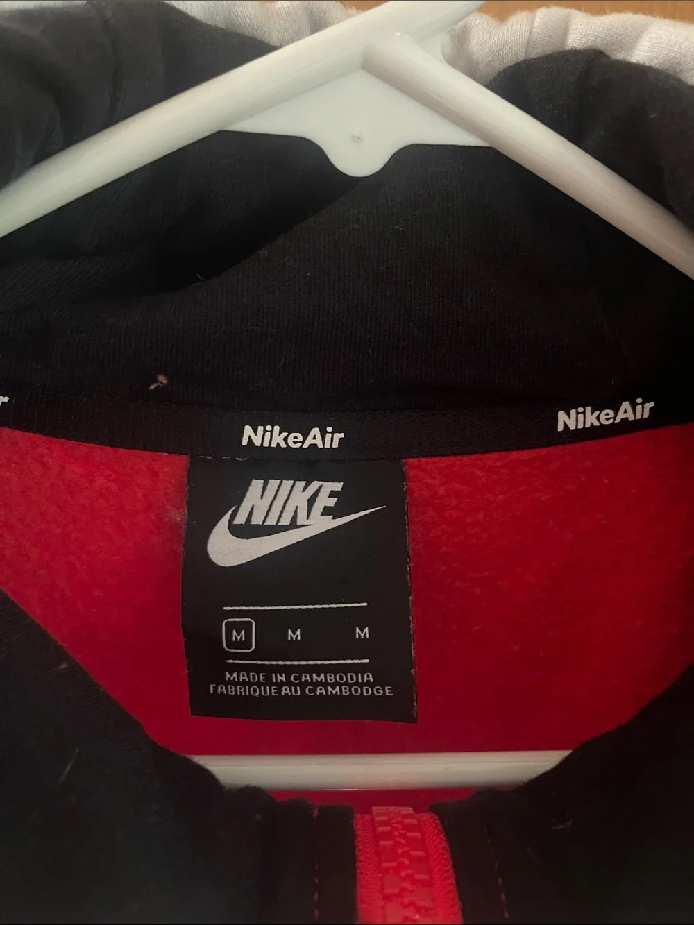 Nike Air White, Red & Black Colorblock Zip Hoodie